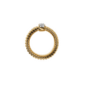 Bronzallure Gold Tubogas Band CZ Pavé Ring