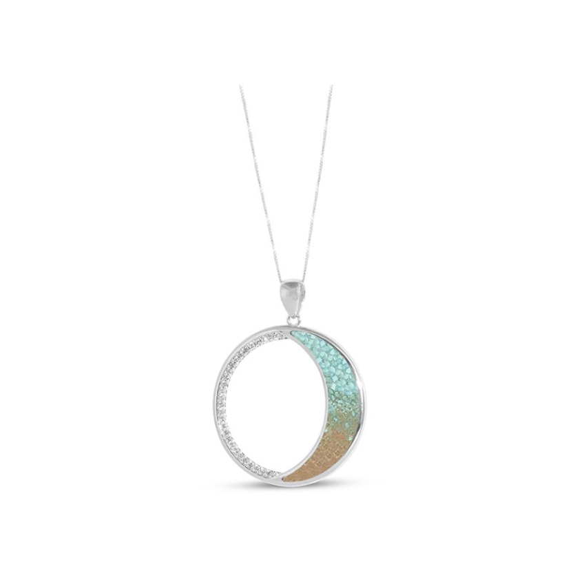 Dune Silver Eclipse Turquoise Gradient Necklace 18"