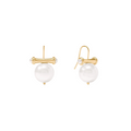 Gold Bamboo Pearl Earring