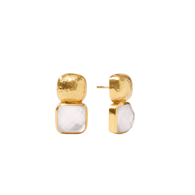 Gold Iridescent Clear Crystal Catalina Earring