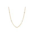 Gold Celeste Cubic Zirconia Delicate Station Necklace