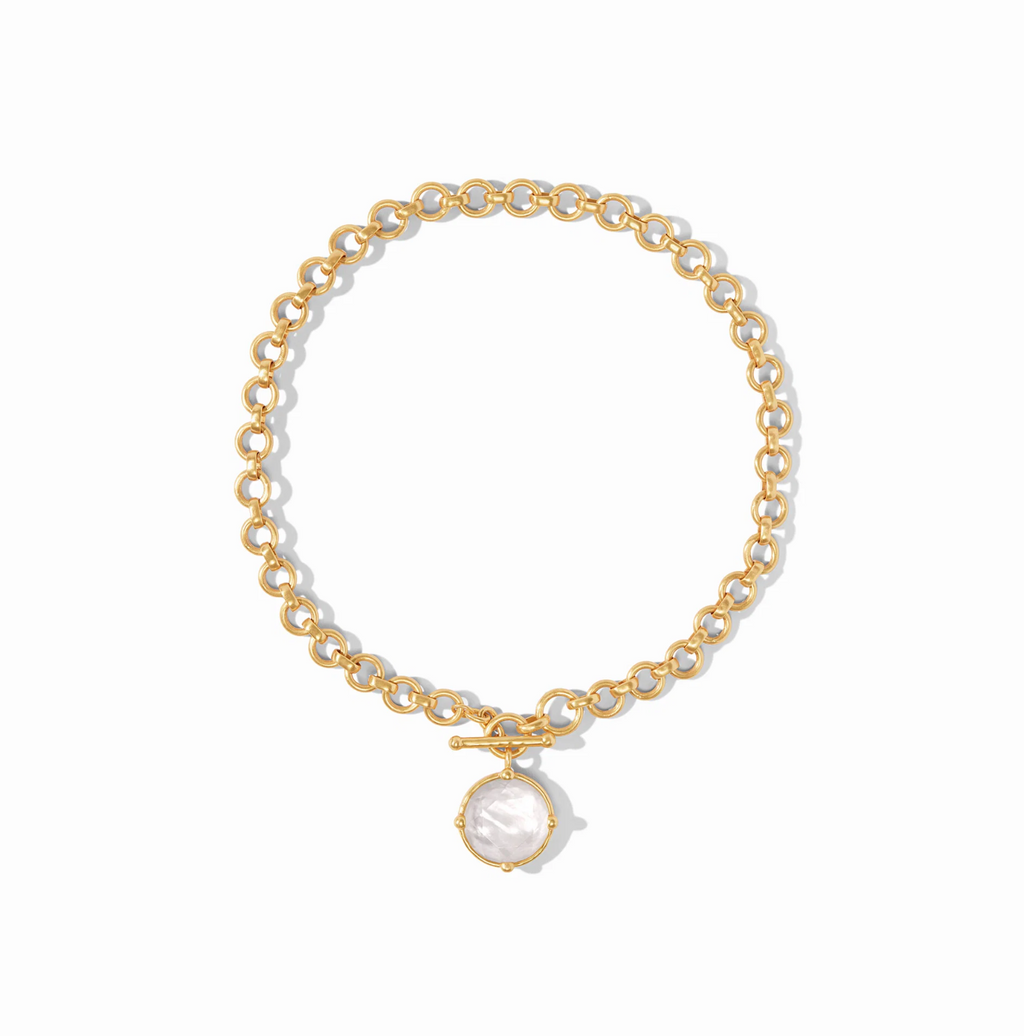 Gold Iridescent Clear Crystal Honeybee Demi Necklace