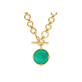 Gold Iridescent Emerald Green Honeybee Demi Necklace
