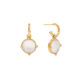 Gold Cubic Zirconia Honeybee Hoop & Charm Earring