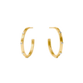 Gold Cubic Zirconia Crescent Stone Hoop