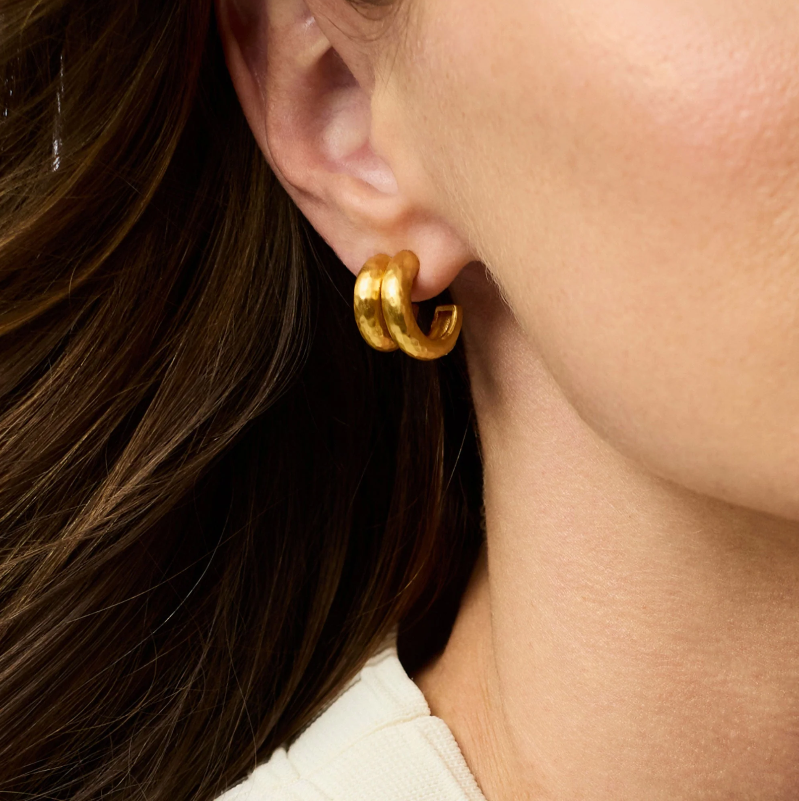 Gold Havana Double Hoop Earrings