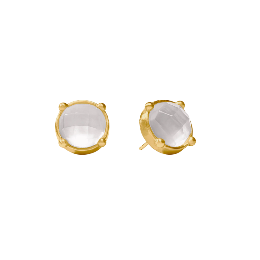 Gold Iridescent Clear Crystal Honey Stud