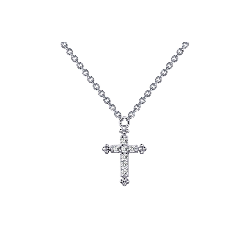 0.07 CTW Silver Cross Necklace