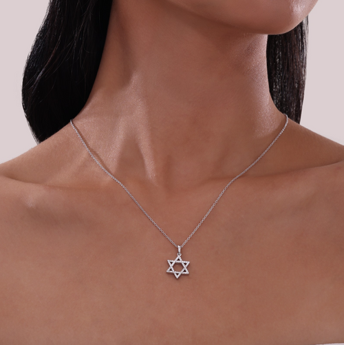 0.54 CTW Star of David Pendant Necklace