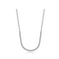 Silver Hybrid Tennis Curb Chain 18"