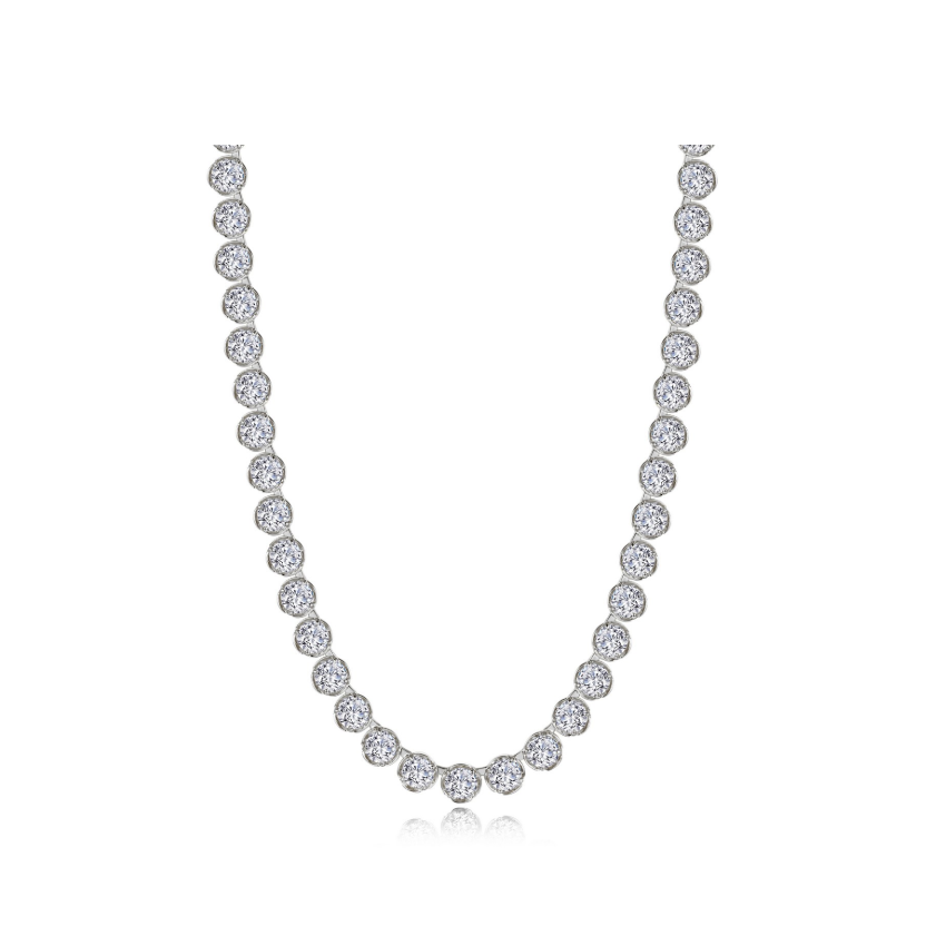 Silver Blossom Cradle Line Necklace