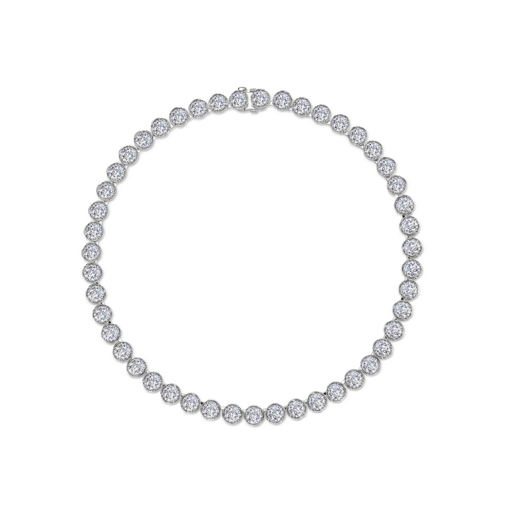 Silver Blossom Cradle Line Necklace