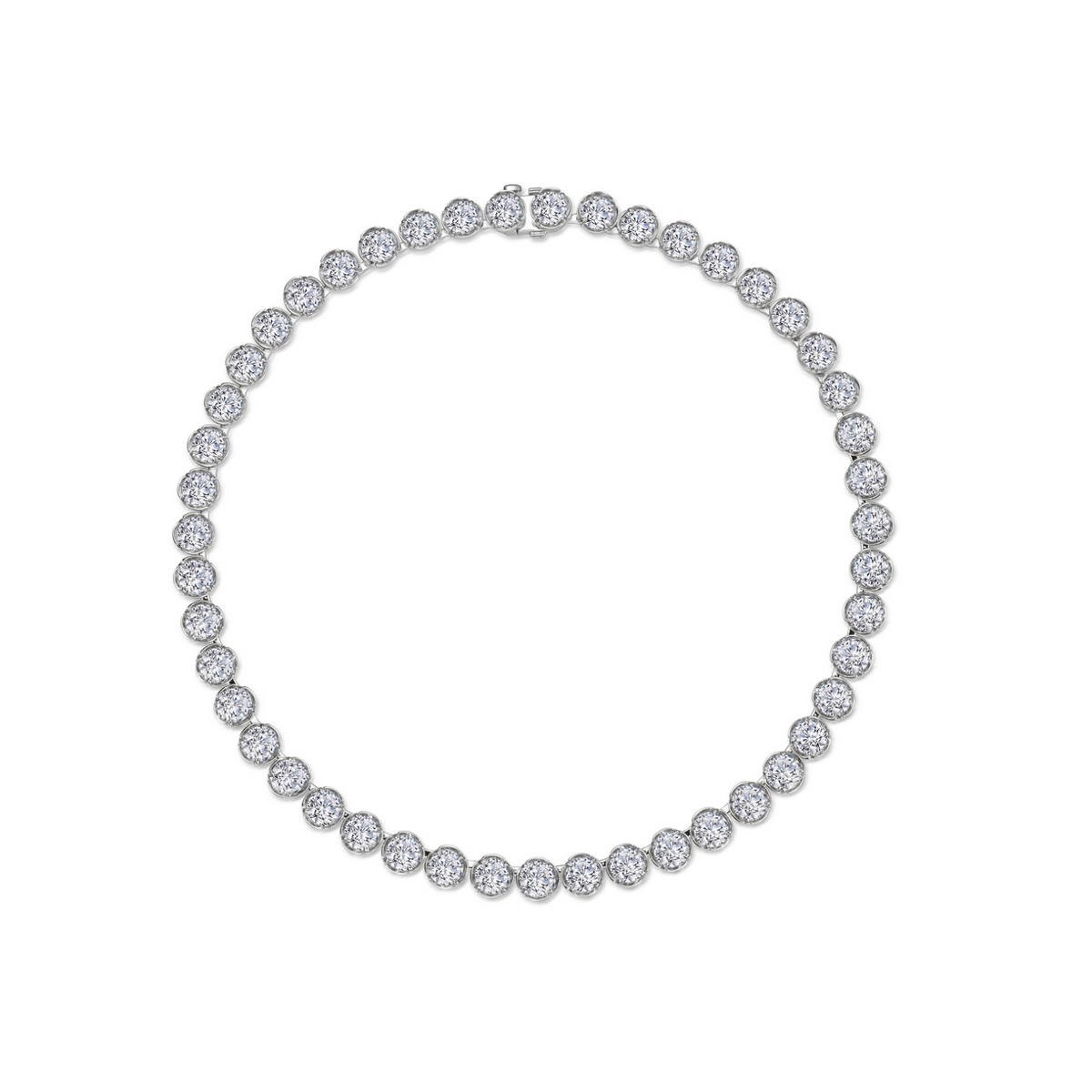 Silver Blossom Cradle Line Necklace