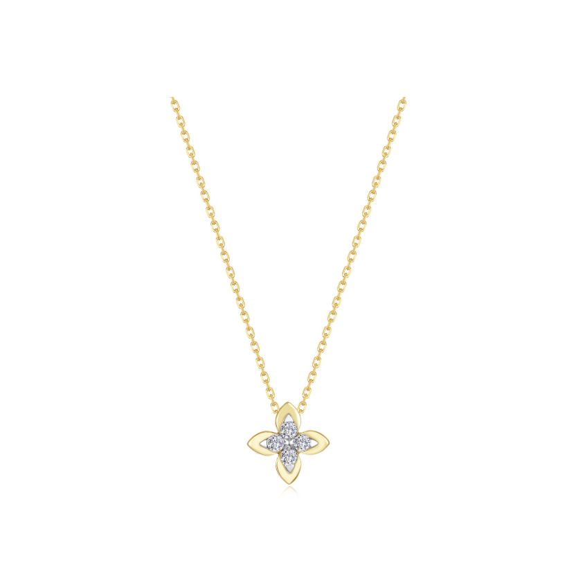 Gold Small Magnolia Blossom Necklace