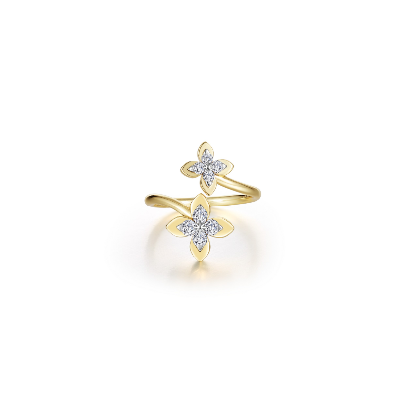 Gold Magnolia Blossom Open Ring