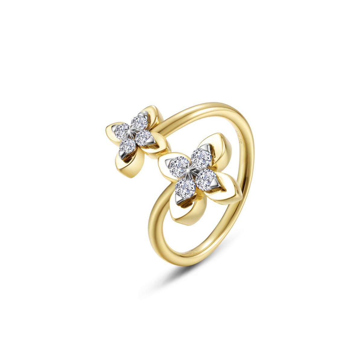 Gold Magnolia Blossom Open Ring