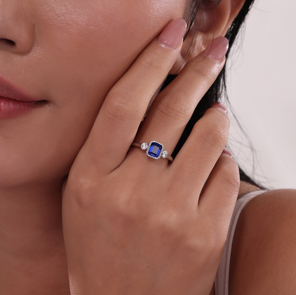 Lafonn Three-Stone September Birthstone Ring