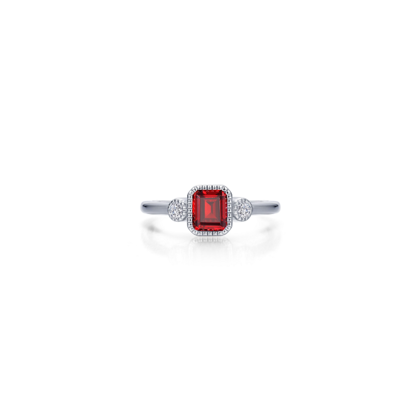 Lafonn Three-Stone January Birthstone Ring