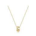 Gold Barrel Beat Pendant Necklace