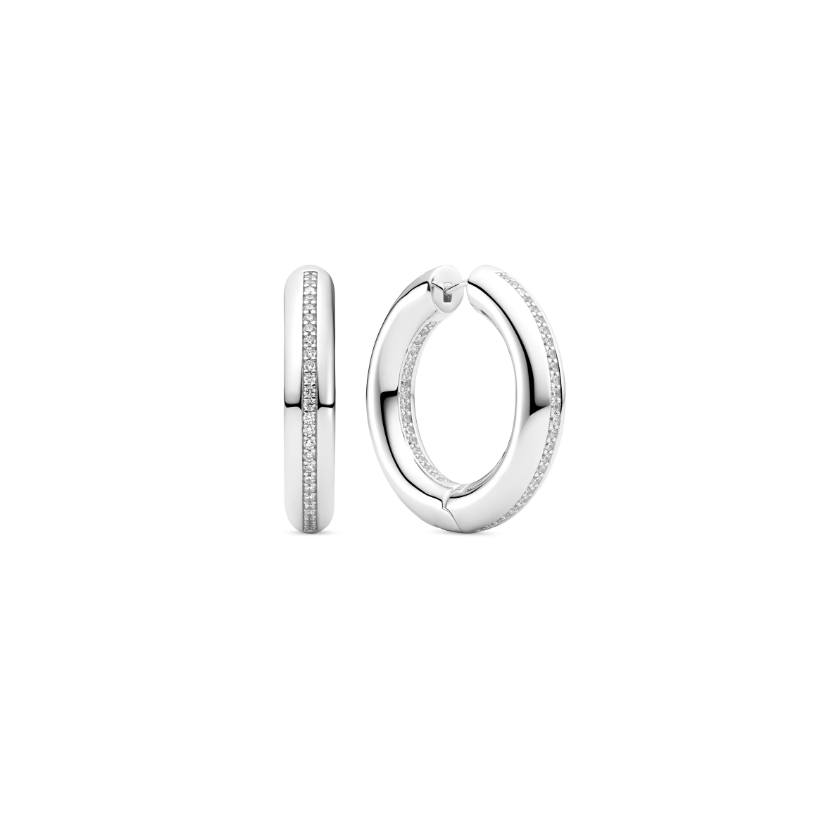 Silver CZ Palermo Medio Earrings