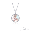 Mother of Pearl Pink Ribbon Necklace