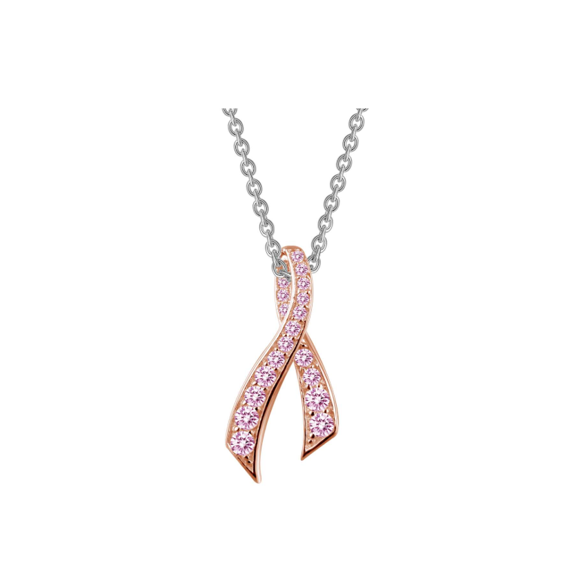 Pink Ribbon Pendant Necklace