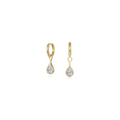 Teardrop Bezel Charm Huggie Hoops