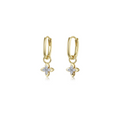 Gold Magnolia Blossom Drop Huggies