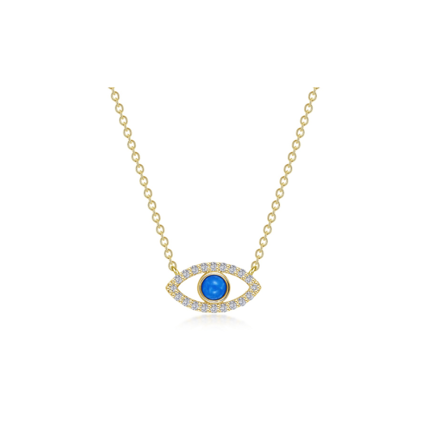 Reconstituted Turquoise Evil Eye Necklace