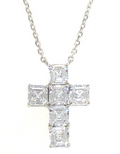 "Charlotte" Princess Cut Cross Necklace