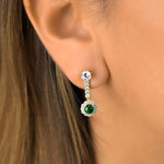 Anastasia 16 Emerald Green Gold Earrings