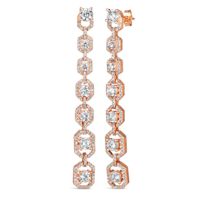 Anastasia 04 Diamond White Earrings - Rose