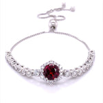 Anastasia 35 Gemstone Bolo Bracelet - Ruby Red