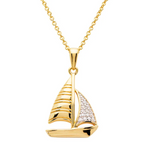 Ocean 14kt Gold Vermeil CZ Boat Necklace