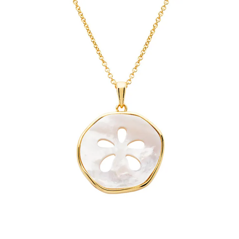 Ocean 14kt Gold Vermeil MOP Sand Dollar Necklace