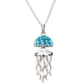 Ocean SS Aqua Crystal Jellyfish Necklace