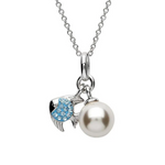Ocean SS Aqua Fish and Pearl Pendant