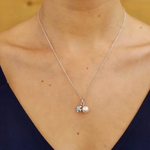 Ocean SS Aqua Fish and Pearl Pendant