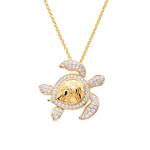 Ocean 14kt Gold Vermeil CZ Turtle Necklace