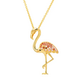 Ocean 14kt Gold Vermeil CZ Flamingo Necklace