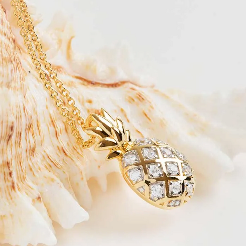 Ocean 14kt Gold Vermeil CZ Pineapple Necklace