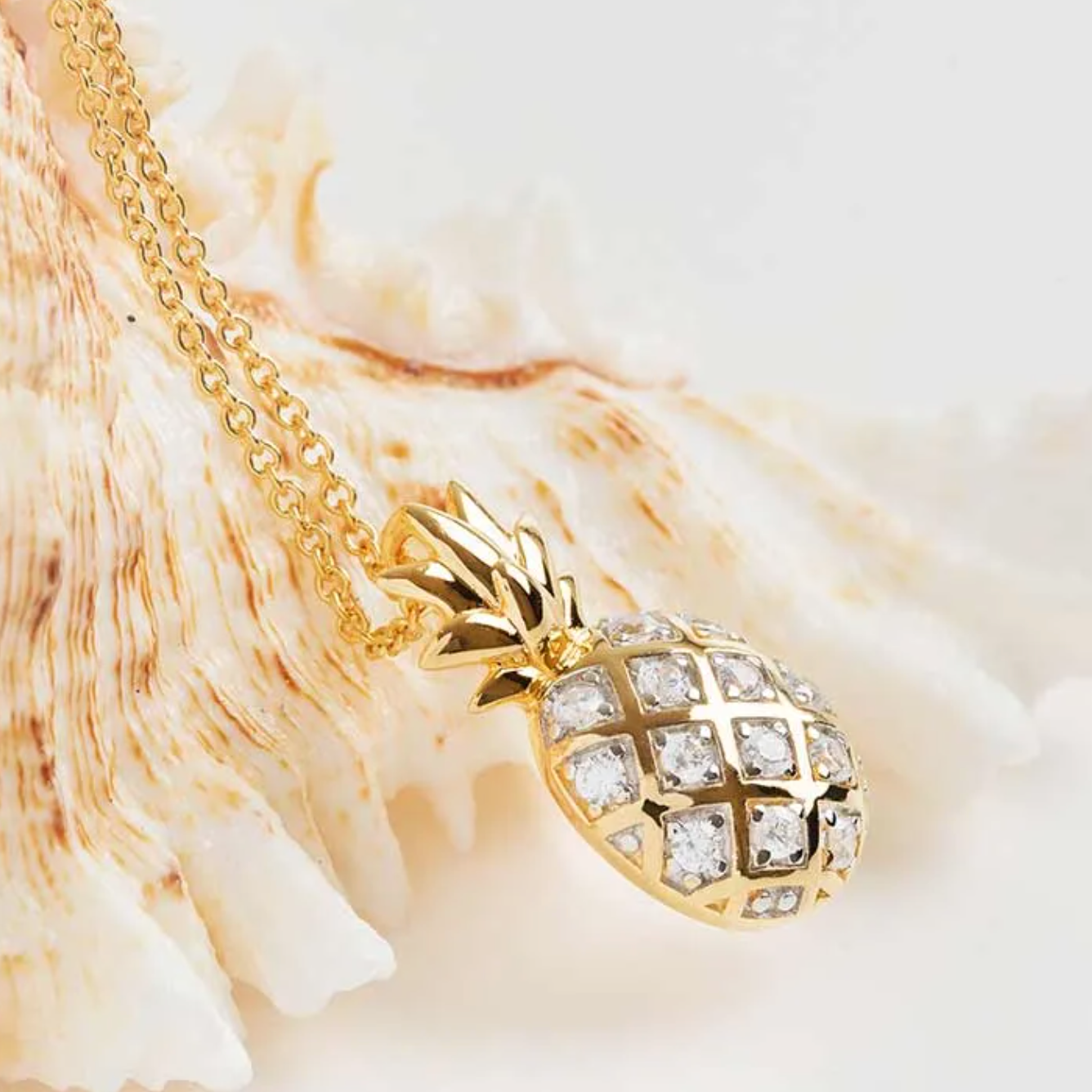 Ocean 14kt Gold Vermeil CZ Pineapple Necklace