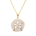 Ocean 14kt Gold Vermeil CZ Sand Dollar Necklace