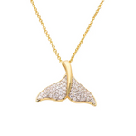 Ocean 14kt Gold Vermeil CZ Whale Tail Necklace