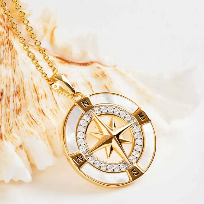 Mens Compass Necklace Gold & Silver – Abiza