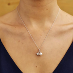 Ocean SS Fish Necklace with White Crystals and Pearl
