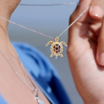 Ocean SS November Turtle Birthstone Pendant