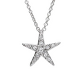 Ocean SS Medium White  SW Crystal Star Fish Necklace