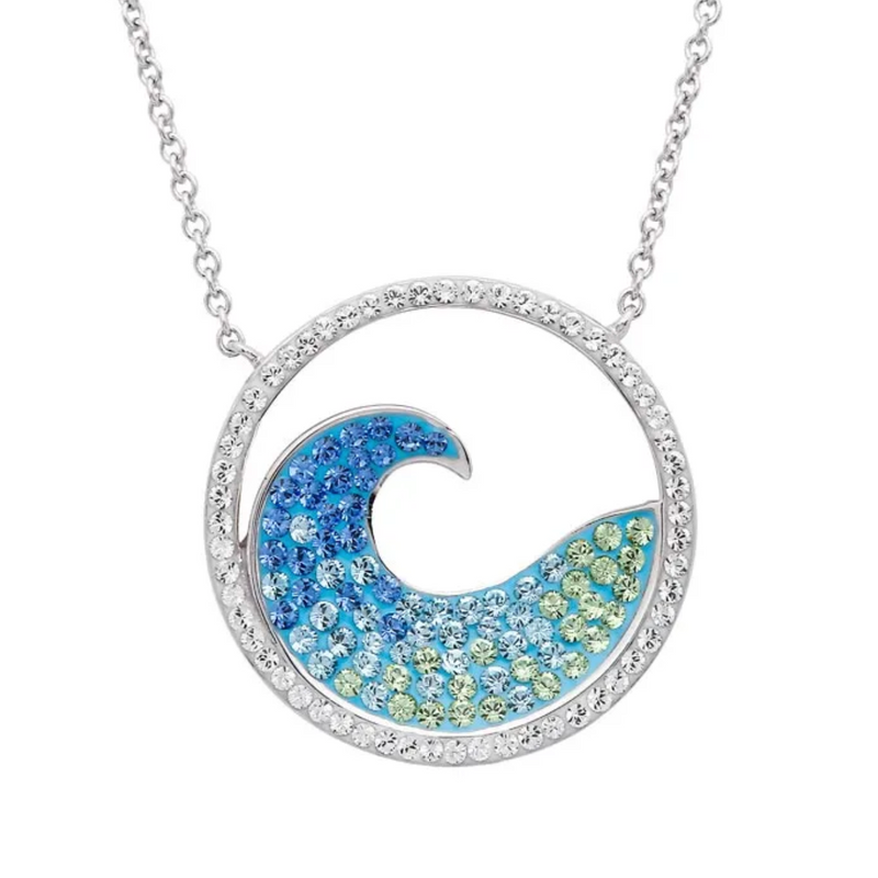 Ocean SS Crystal Wave Necklace