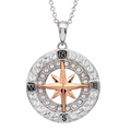 Ocean SS Compass with Rose Plate Necklace